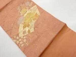 引箔地紙に花葉模様織出し名古屋帯